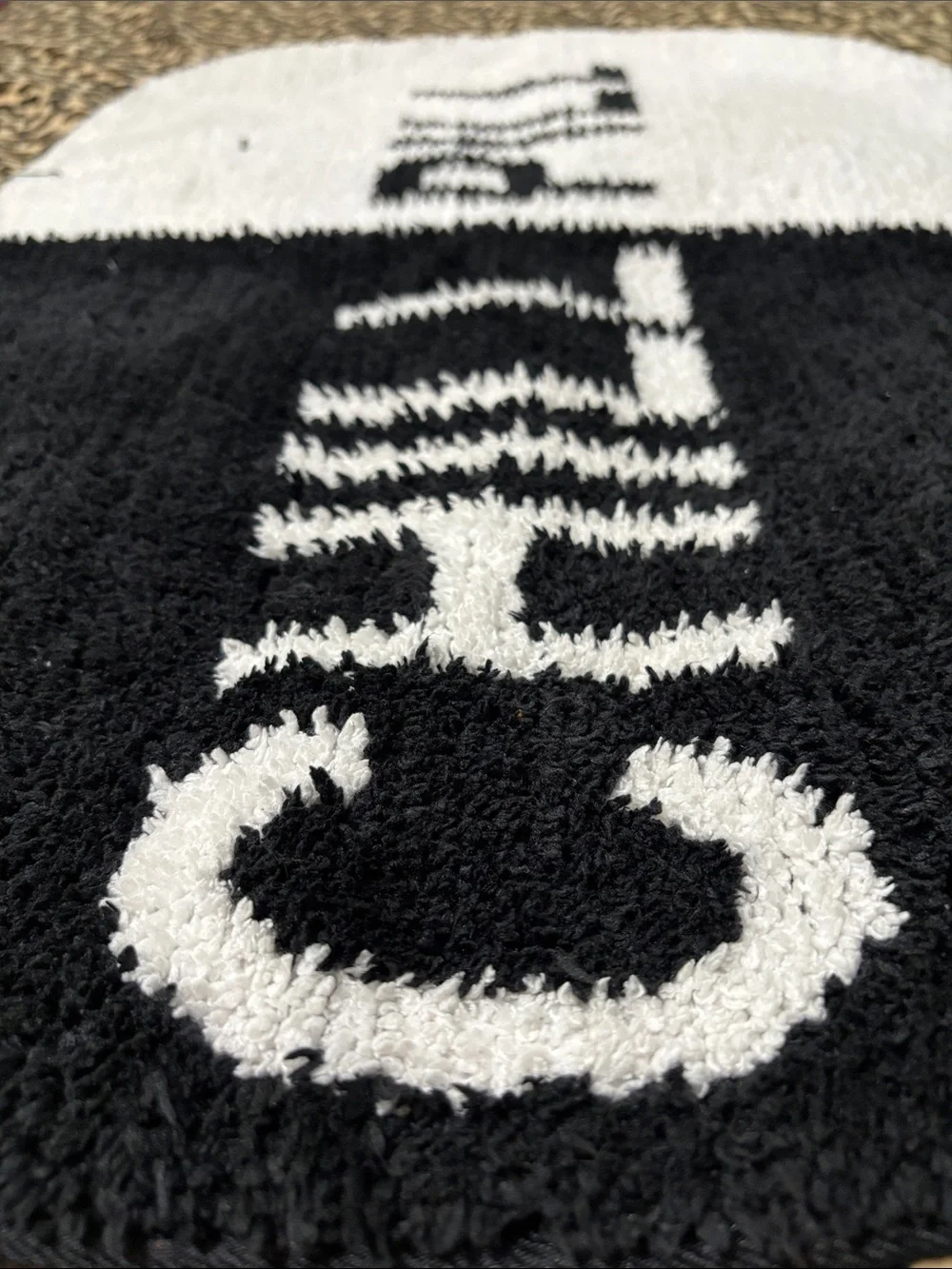 CHILL PILL 🖤🤍Bath Mat Rug Black White Dorm Home Funny Cute Decor Mental Health